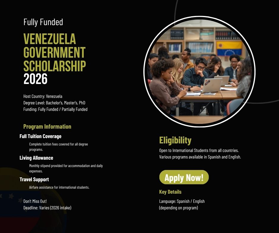Venezuela Government Scholarship 2026 (Fully Funded)